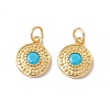 Rack Plating Brass Micro Pave Deep Sky Blue Cubic Zirconia Pendants ZIRC-C040-28G-2