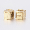 304 Stainless Steel Large Hole Letter European Beads STAS-H428-01G-T-2