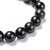 Natural Golden Sheen Obsidian Stretch Beaded Bracelets G-A185-01P-3