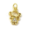 Brass Micro Pave Cubic Zirconia Charms KK-M283-18B-01-1