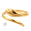 Ion Plating(IP) 304 Stainless Steel Snake Cuff Ring RJEW-N038-113LG-3
