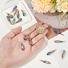 Fingerinspire 16Pcs Electroplated Raw Rough Natural Quartz Crystal Copper Wire Wrapped Pendants FIND-FG0003-30A-3