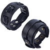 2Pcs 2 Styles Cowhide Cord Wide Cord Bracelets BJEW-CL0001-38A-1