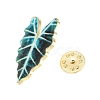 Leaf Shape Alloy Enamel Lapel Pins for Backpack Clothes JEWB-B037-02G-01-4