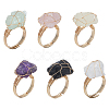 ANATTASOUL 6Pcs 6 Style Natural Mixed Gemstone Nugget Adjustable Rings Set RJEW-AN0001-04-1