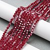 Opaque Solid Color Electroplate Glass Beads Strands GLAA-F029-P4mm-C01-4