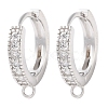 Anti-Tarnish Rhodium Plated 925 Sterling Silver Huggie Hoop Earring Findings STER-C010-01P-1