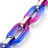 Handmade Two Tone Opaque Acrylic Cable Chains AJEW-JB00635-03-2