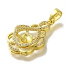 Rack Plating Brass Micro Pave Clear Cubic Zirconia Pendant Settings KK-H485-02G-2