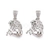Brass Micro Pave Clear Cubic Zirconia Pendants KK-T075-85P-1