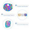 18Pcs 3 Colors 304 Stainless Steel Pendant Rhinestone Settings STAS-DC0014-13-5