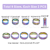 18Pcs 9 Size 201 Stainless Steel Grooved Finger Rings Set for Men Women STAS-UN0045-59A-M-3