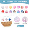 195pcs 15 Colors Imitation Pearl Acrylic Beads OACR-AR0001-14-2