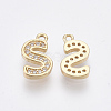 Brass Cubic Zirconia Charms X-KK-S348-330S-2