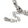 304 Stainless Steel Heart Charm Bracelet with Enamel BJEW-B057-08P-4