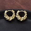 Twist Ring Rack Plating Brass Hoop Earring for Women EJEW-H091-14G-4
