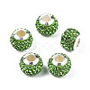 Handmade Polymer Clay Rhinestone European Beads RB-N053-001-07-1