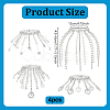 4Pcs Iron & Glass Rhinestone Wine Glass Charms HJEW-OC00394-2