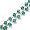Handmade Electroplate Glass Beaded Chains AJEW-JB00529-05-1