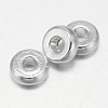 Flat Round Brass Spacer Beads KK-L106C-01S-1