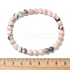 Natural Zebra Jasper Bead Stretch Bracelets X-BJEW-K212-A-035-5