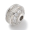 Rack Plating Brass Micro Pave Cubic Zirconia Beads KK-L224-032P-2