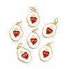 Brass Enamel Pendants LS-KK-P204-17G-1