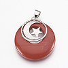 Natural Red Jasper Pendants KK-F751-F17-2