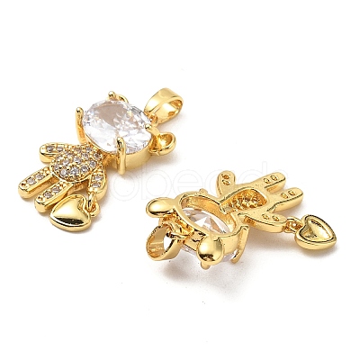 Brass Micro Pave Cubic Zirconia Pendants KK-G533-14G-01-1