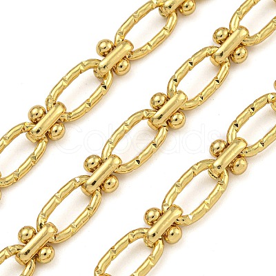 Ion Plating(IP) Handmade 304 Stainless Steel Oval Link Chains CHS-G038-04B-G-1