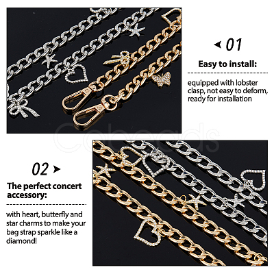 2Pcs Alloy Twisted Chain Bag Strap AJEW-FH00022-1
