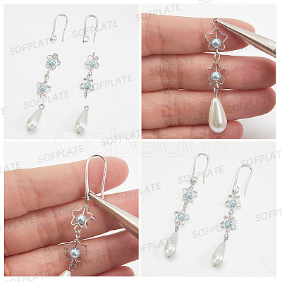 60Pcs 5 Colors Brass Earring Hooks for Earring Designs KK-SP0002-50-1