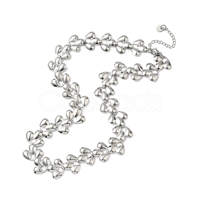 304 Stainless Steel Teardrop Link Chain Necklaces NJEW-D333-03P-1