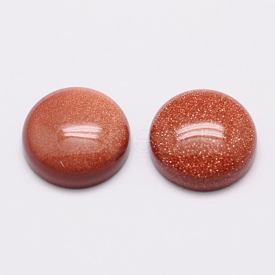 Half Round/Dome Synthetic Goldstone Cabochons G-K019-16mm-06-1
