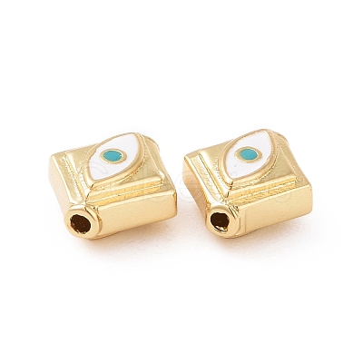 Brass Enamel Beads KK-L189-19G-1