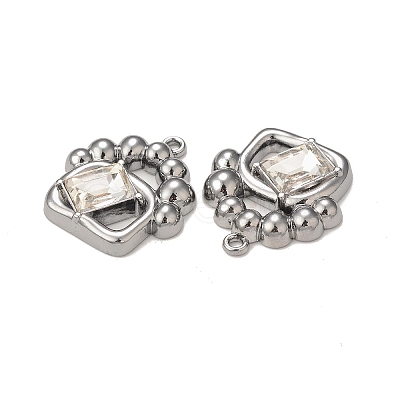 Rack Plating Alloy Glass Pendants PALLOY-P291-15B-01-1
