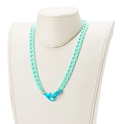Personalized Acrylic Curb Chain Necklaces NJEW-JN03515-06-1