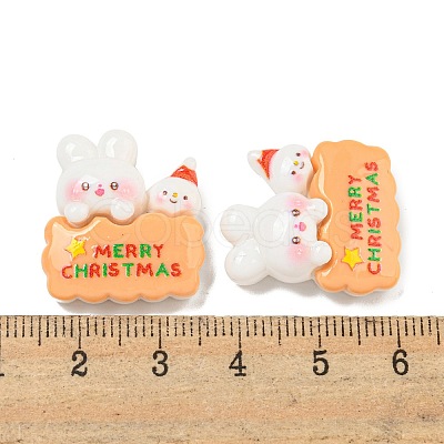 Christmas Rabbit Theme Opaque Resin Decoden Cabochons CRES-B022-04F-1