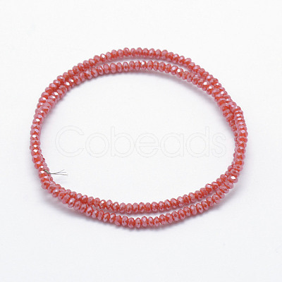 Electroplate Opaque Glass Beads Strands X-EGLA-J144-PL-B02-1
