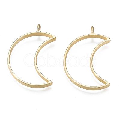 Matte Style Rack Plating Alloy Open Back Bezel Pendants PALLOY-S047-39C-FF-1