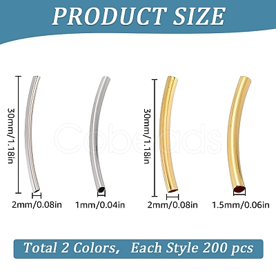 400Pcs 2 Colors Brass Tube Beads KK-SC0005-05-1