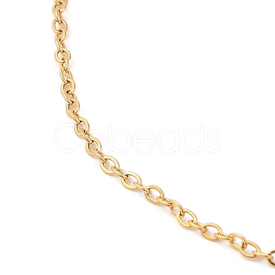 304 Stainless Steel Cable Chain Necklace for Women NJEW-G104-03G-1
