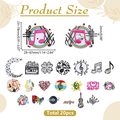 20Pcs Polyester Embroidery Sew on Ornament Accessories PATC-WH0008-256-1