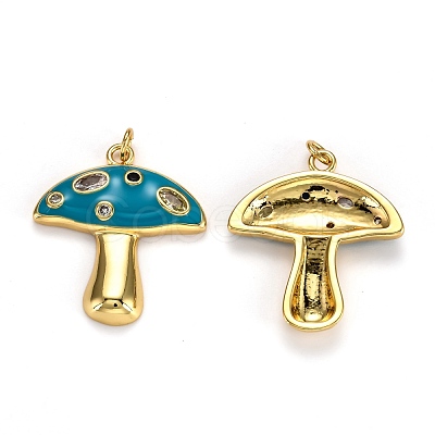 Autumn Theme Real 18K Gold Plated Brass Micro Pave Cubic Zirconia Pendants ZIRC-L100-019-G-1