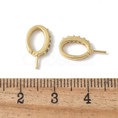 Brass Micro Pave Cubic Zirconia Pendants Bails KK-D324-10G-1