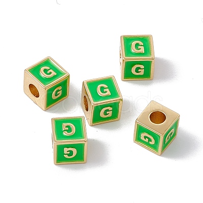 Rack Plating Brass Enamel Beads KK-B060-04G-02G-1