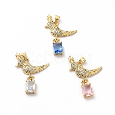 Brass Micro Pave Cubic Zirconia Pendants KK-A180-36G-1