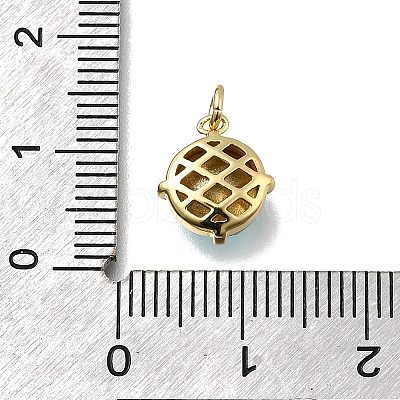 Flat Round Brass with Glass Charms KK-G525-01G-02-1