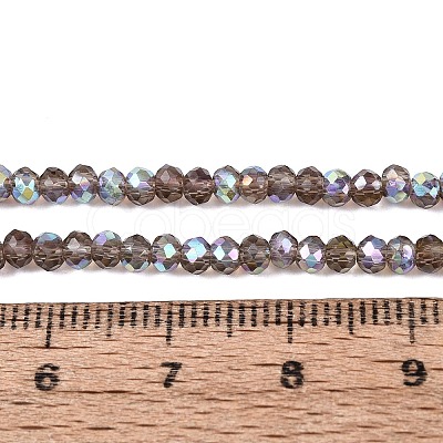 AB Color Plated Transparent Glass Rondelle Beads Strands EGLA-T029-2mm-10S-1