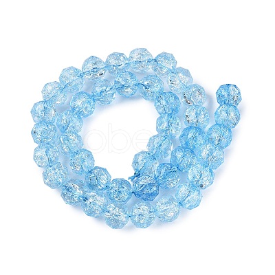 Crackle Transparent Glass Beads Strands GLAA-N063-10mm-05-1